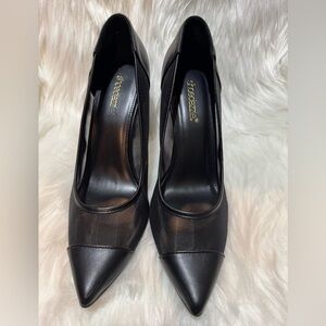 Shoe Dazzle Elegant Black Mesh Heels